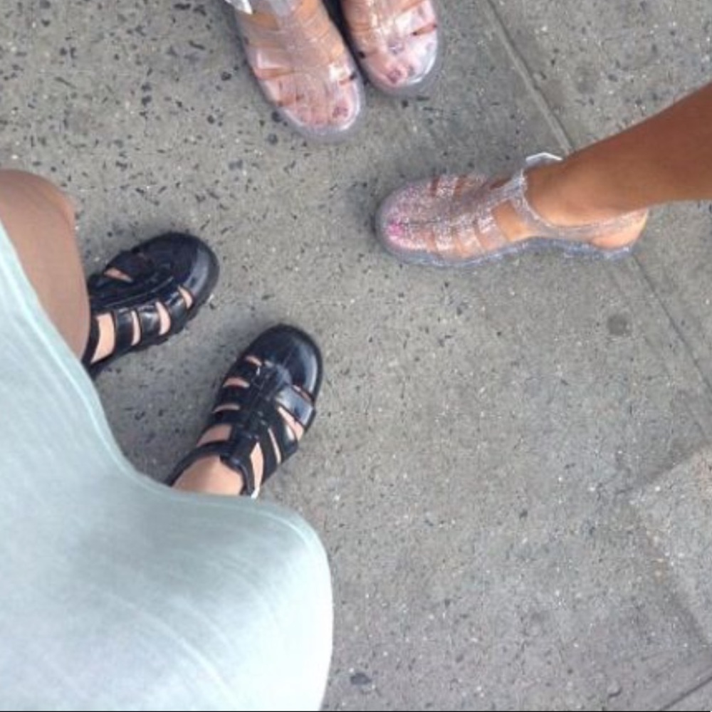 Glitter Jelly Sandals w/Heel